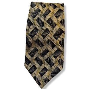 Vintage Collezione Bellagio Neck Tie ~ Black and Gray ~ 100% Silk